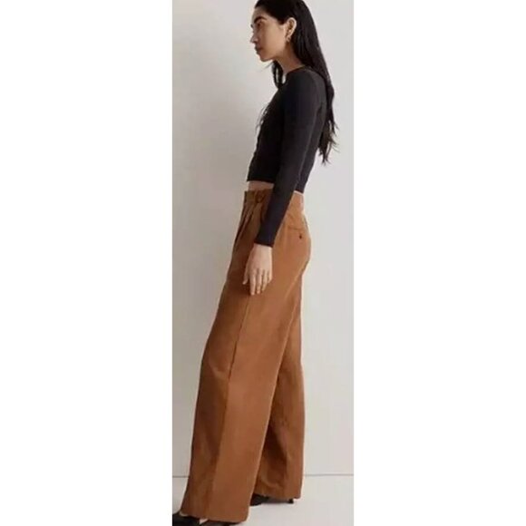 Madewell 'The Harlow' Wide Leg High Waist Chino Pants #NG5521 Acorn - Picture 5 of 8